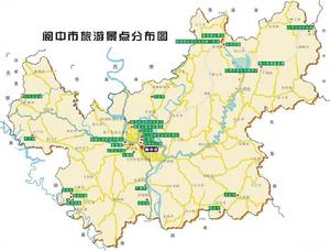 （圖）閬中旅遊景點分布地圖