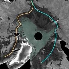 北冰洋西北航道衛星圖片