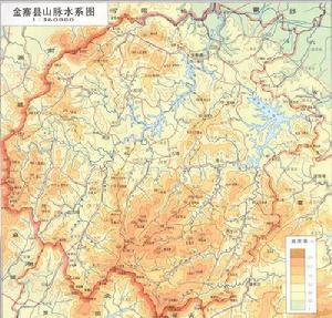 金寨縣山脈水系圖