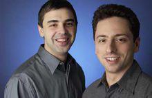 兩位Google創始人，左為佩奇，右為布林