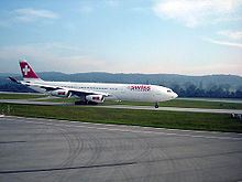 A340-300客機在蘇黎世機場
