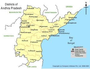 安得拉邦行政區劃圖