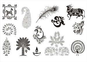 黑白印度教花紋圖片