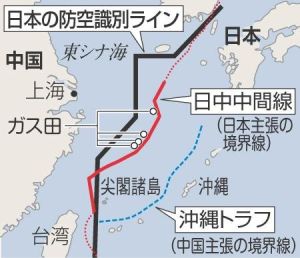 日本防空識別區的劃定，其不但包括釣魚島，還跨越日本自己主張的東海中間線，將中國東海油氣田全部涵蓋其中。