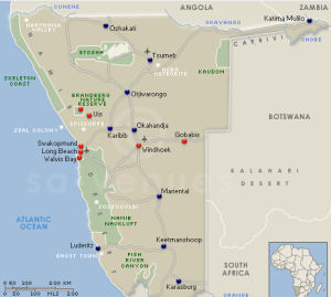 納米比亞地圖