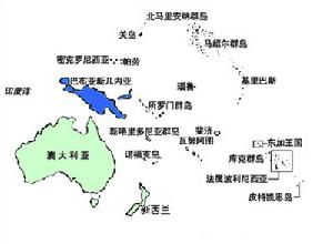 太平洋島國論壇成員國位置圖