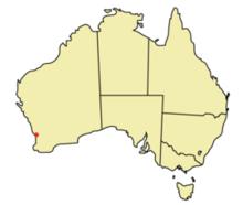 珀斯在澳大利亞的位置（紅點所示）