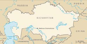 （圖）哈薩克拜科努爾航天發射場位置標示地圖