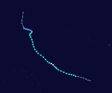 第13號強熱帶風暴“皮瓦”路徑圖