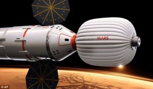 靈感火星基金會提供的一幅藝術概念圖，展示了這個私人組織構想的火星飛船。