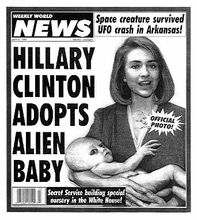《世界新聞周刊》封面:希拉蕊領養外星小孩