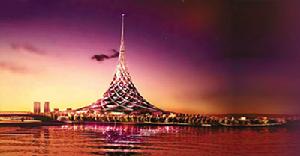 由諾曼•福斯特設計建造的“水晶島”（Crystal Island),建成後將成為一座龐大的“樓中城”。（工程圖片）