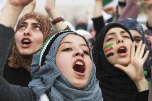 敘利亞內戰兩周年，在約旦的敘難民舉行示威。
