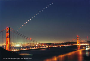 2003年5月15日美國舊金山拍攝的月全食