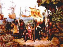 哥倫布登上伊斯帕尼奧拉島