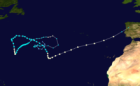 颶風萊斯利 路徑圖