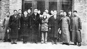 1936年航空工程組全體師生，左四為莊前鼎教授