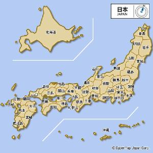 包含琉球群島的日本地圖