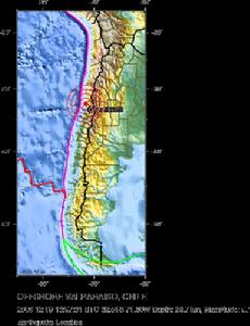 （圖）2008年12月19日上午10點57分智利瓦爾帕萊索沿岸近海發生5.1級地震