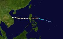 第25號強颱風“百合”路徑圖