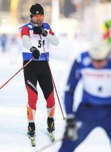 2009國際雪聯中巡賽許文龍衝過終點線