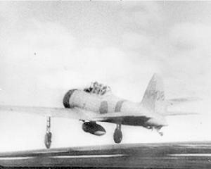 （圖）珍珠港事件中從赤城號航空母艦起飛的零式戰機