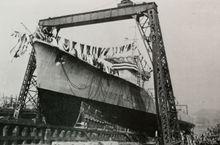1939年2月23日在藤永田造船廠舉行下水儀式的夏潮