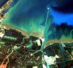 高分一號衛星拍攝山東東營河口區