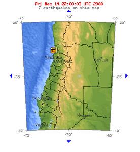 （圖）2008年12月19日下午13點48分智利瓦爾帕萊索沿岸近海發生5.0級地震