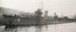 攝於1939年12月20日在浦賀船渠交接後出港的不知火