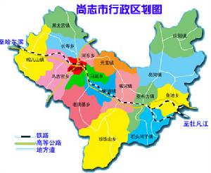 尚志市行政區劃圖