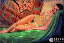 躺在沙發上的女人 潘玉良 油畫
