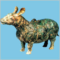 齊國故都臨淄出土的戰國錯金銀鑲嵌銅犧尊