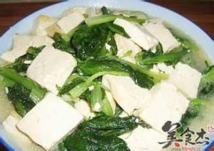 瘦肉末燉小白菜豆腐 瘦肉末燉小白菜豆腐