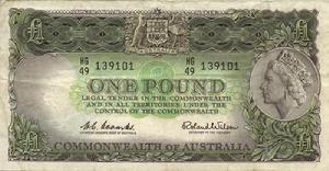 澳元澳大利亞元1961年版1面值