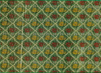 綠地折枝菊花紋漳絨