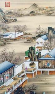 雍正十二月令圓明園行樂圖-三月賞桃 雍正十二月令圓明園行樂圖-三月賞桃