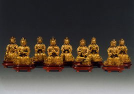 通鎏金七星娘娘坐像 通鎏金七星娘娘坐像