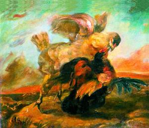 陳俊穆作品 鬥雞