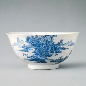 清雍正琺瑯彩山水碗 清雍正琺瑯彩山水碗