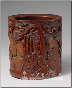 竹林七賢竹雕筆筒