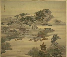 袁耀山水四條屏 袁耀山水四條屏