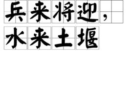 兵來將迎,水來土堰 兵來將迎,水來土堰