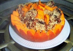 小米排骨南瓜盅 小米排骨南瓜盅