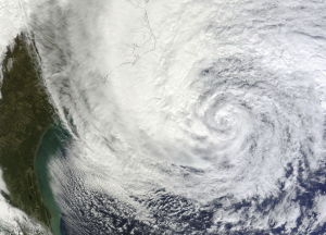 衛星拍攝風暴桑迪襲擊美國