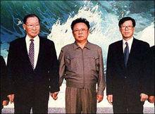 鄭周永和金正日合影