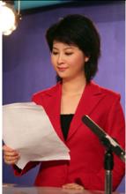 陳慧鑾正在播音