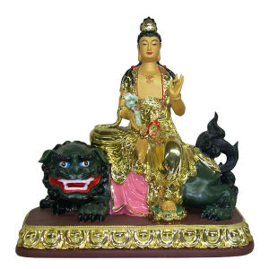 文殊菩薩與坐騎青獅