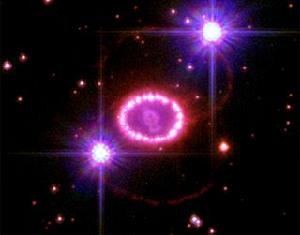 超新星1987 A爆炸後的殘骸，它是在大麥哲倫星系的一顆II型超新星。