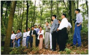 1999年11月11日，廣東省生態學會的專家考察中科院鶴山丘陵綜合試驗站。